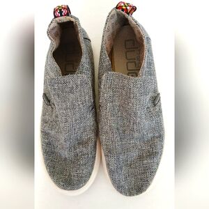 Hey Dude Peyton Linen Slip-On Shoes – Women’s Size 7 – Gray/Black